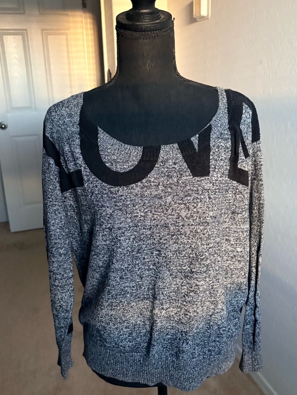 torrid Black & Gray Marled Scoop-Neck Pullover